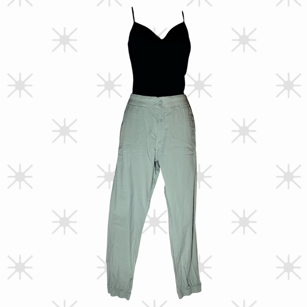 Zara Sage Green Jogger Pants Size Medium High Waist Tapered Casual Streetwear